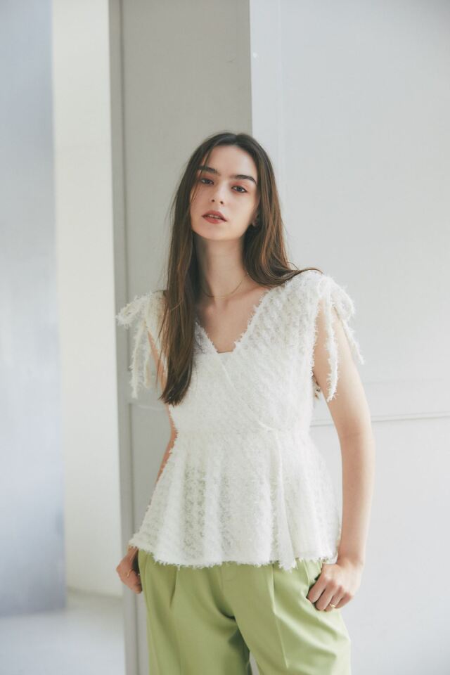 HerPraha ジャガードスリーブ SUMMER-SALE ベルスリーブ ジャガード ボリューム ワンピース