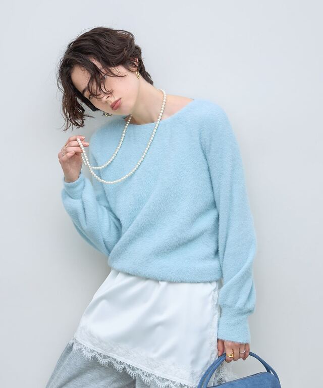 ぶーたん 様 3点ありがとうございます♡ フェザーヤーンニットプルオーバー《うさぎニット》