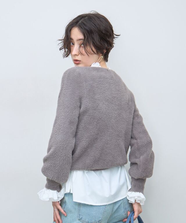 ぶーたん 様 3点ありがとうございます♡ フェザーヤーンニットプルオーバー《うさぎニット》