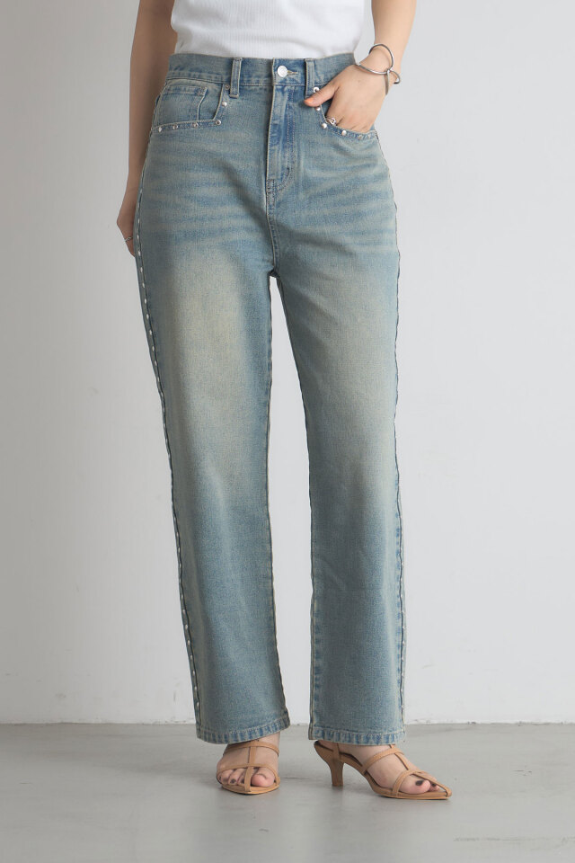 KnuthMarf サイドラインスタッヅデニム side line studs denim(unisex)/2color | KNUTH MARF