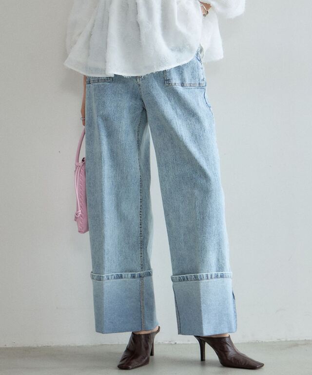 稲垣莉生さん着用】ロールアップデニム