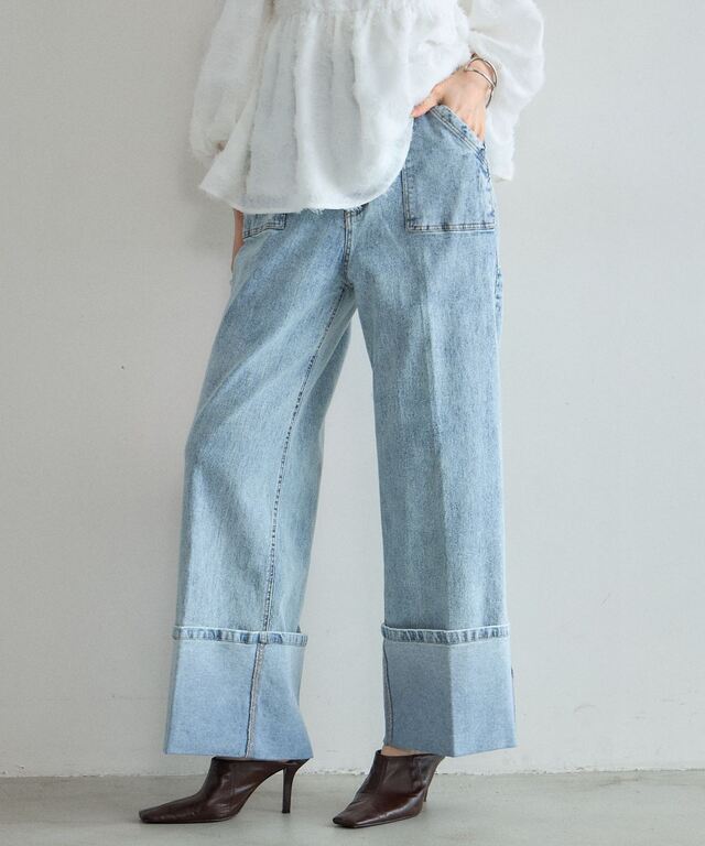 稲垣莉生さん着用】ロールアップデニム