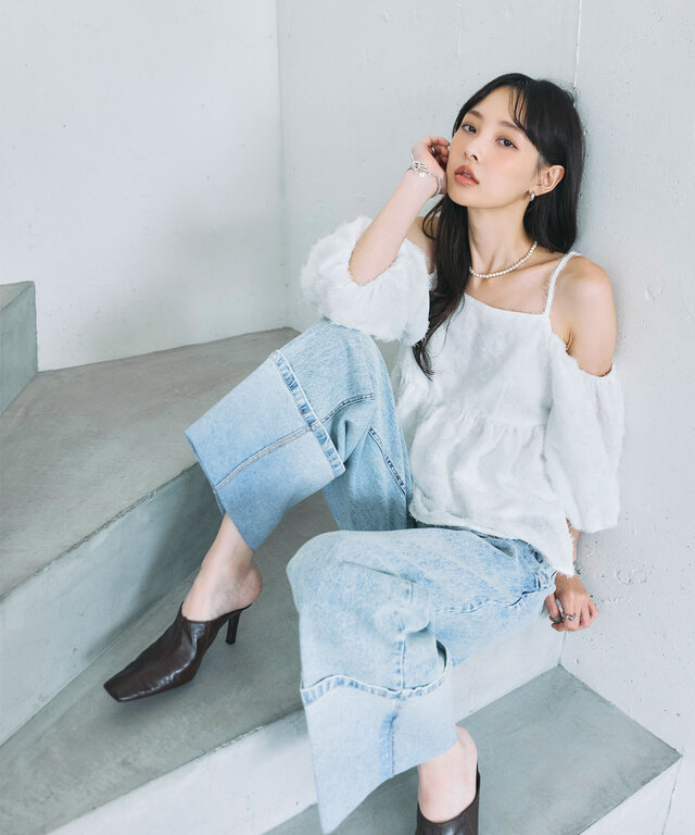 ★ご希望の際800円に変更：ネイル2点／ミシャPK116とKOSEクイック403 稲垣莉生さん着用】ロールアップデニム