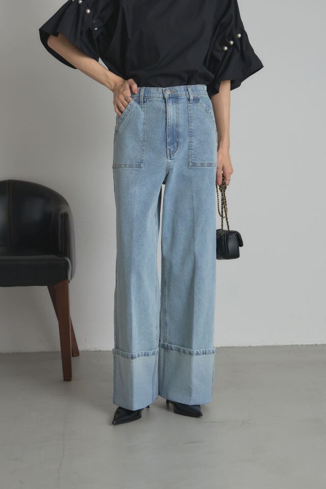 稲垣莉生さん着用】ロールアップデニム