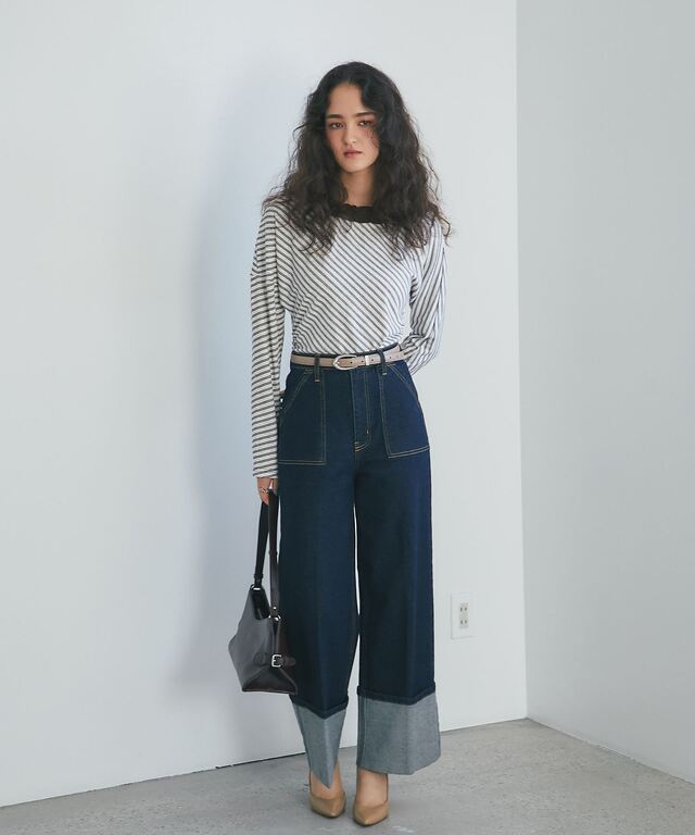稲垣莉生さん着用】ロールアップデニム