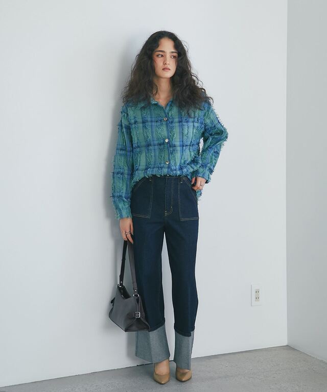 稲垣莉生さん着用】ロールアップデニム