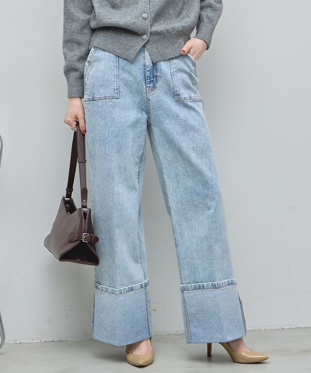 稲垣莉生さん着用】ロールアップデニム