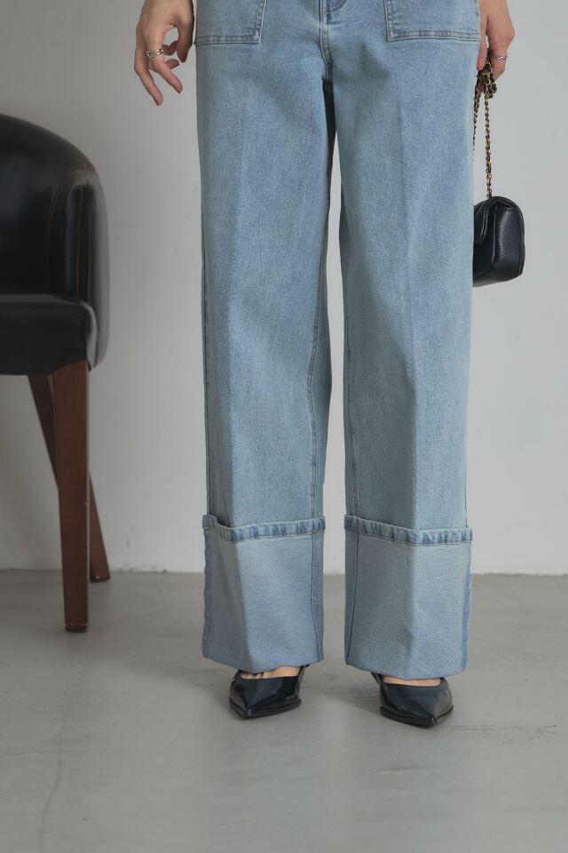 稲垣莉生さん着用】ロールアップデニム