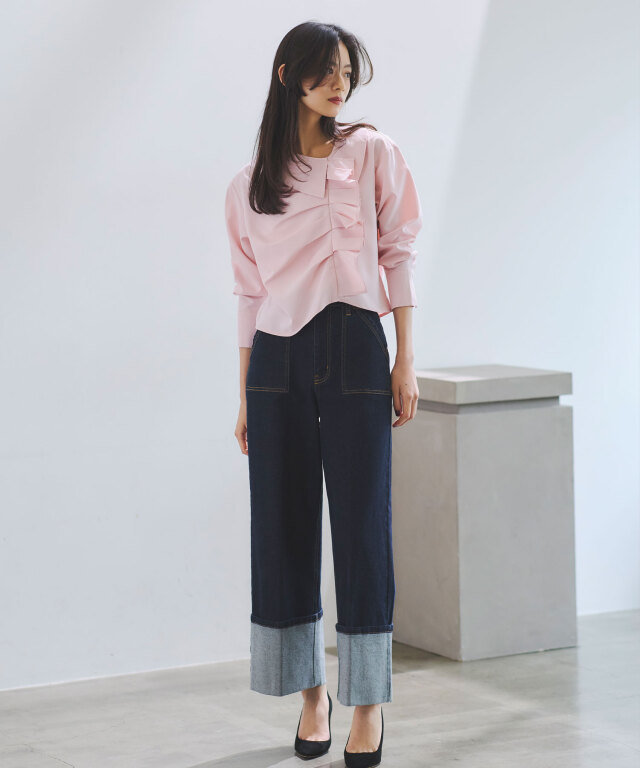 稲垣莉生さん着用】ロールアップデニム