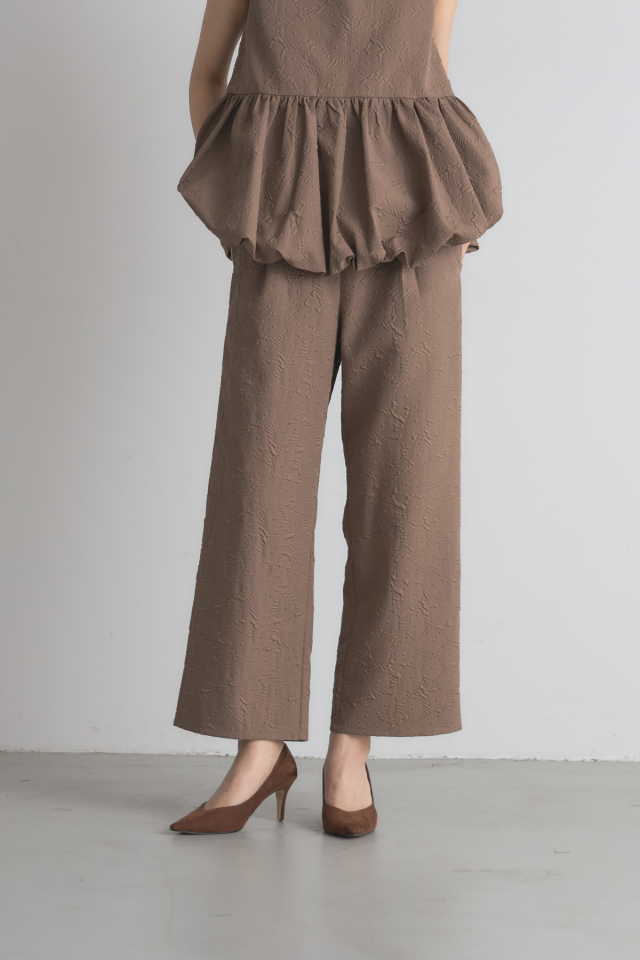 フラワージャガードバルーンペプラムセットアップ