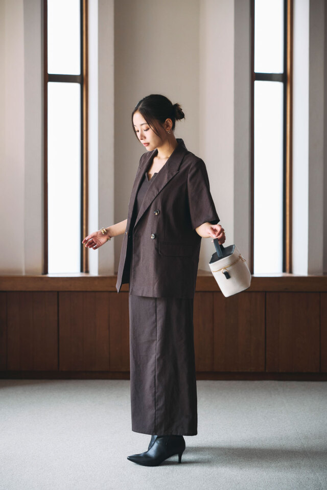 稲垣莉生さん着用】リネン美シルエットキャミワンピース