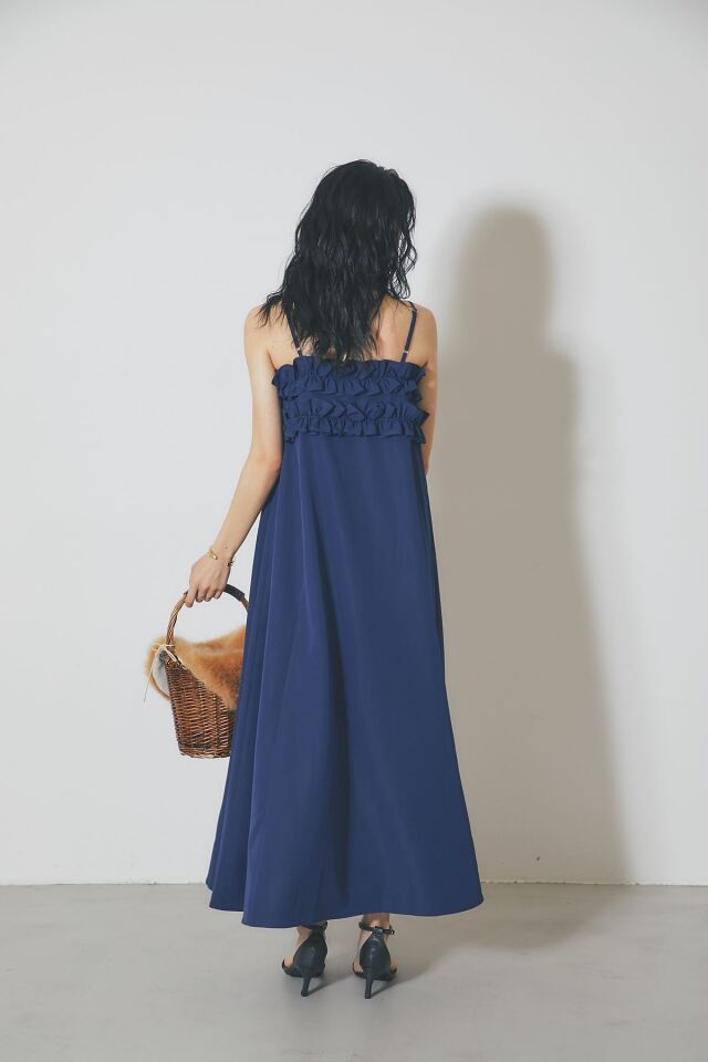 フリルデザインキャミワンピース