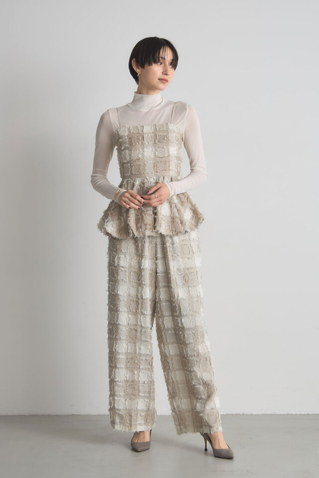 稲垣莉生さん着用】フリンジチェックバルーンキャミ