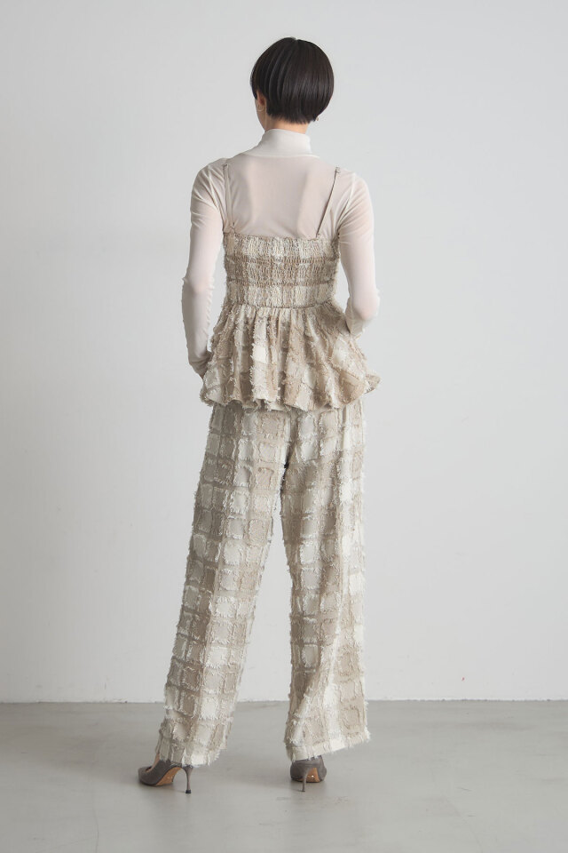 【sa.ku.ra様確認専用】12 稲垣莉生さん着用】フリンジチェックイージーパンツ