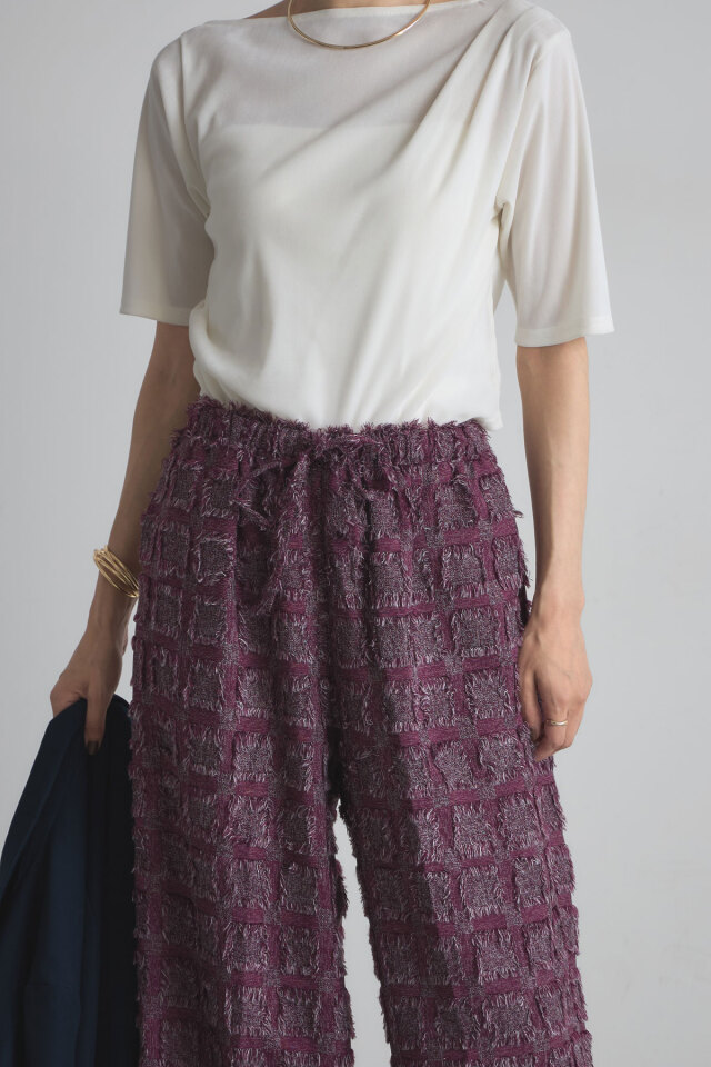 稲垣莉生さん着用】フリンジチェックイージーパンツ