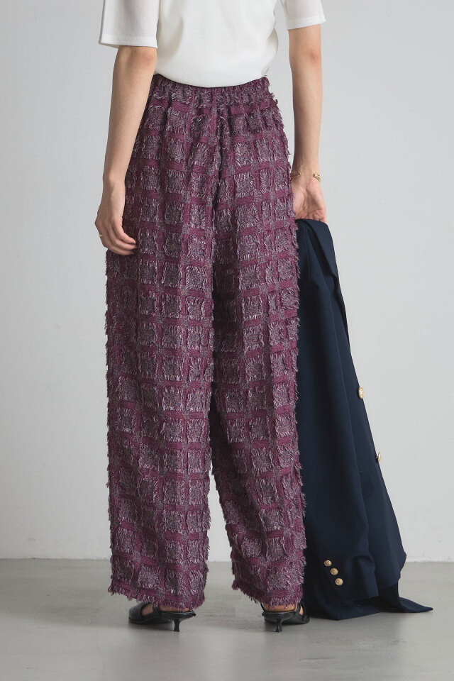 稲垣莉生さん着用】フリンジチェックイージーパンツ