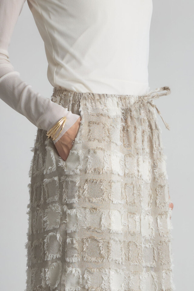 稲垣莉生さん着用】フリンジチェックイージーパンツ