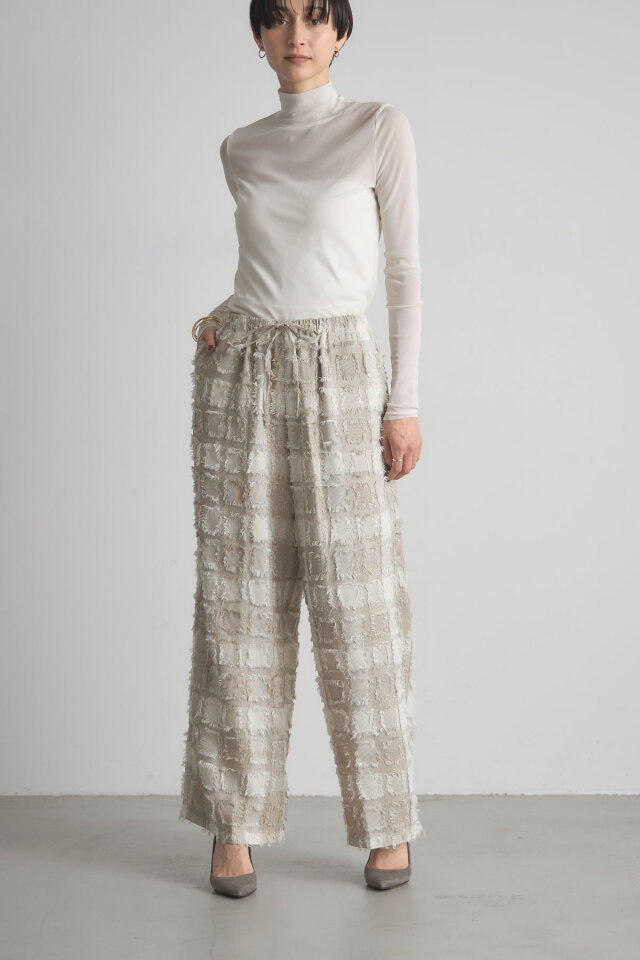 稲垣莉生さん着用】フリンジチェックイージーパンツ