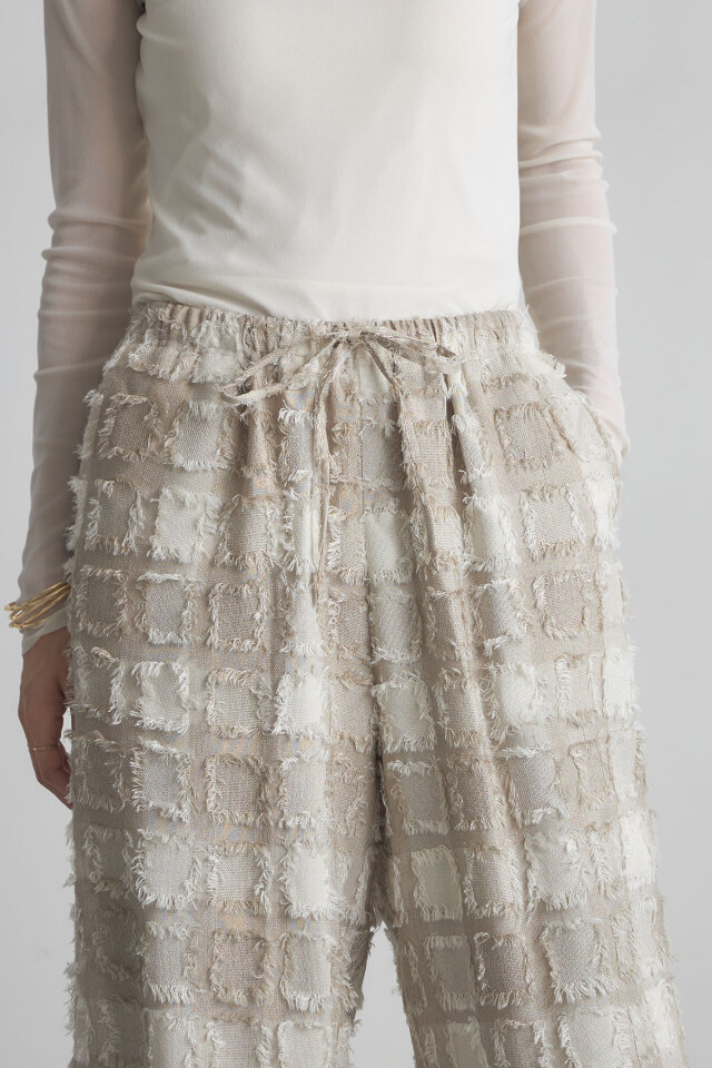 稲垣莉生さん着用】フリンジチェックイージーパンツ