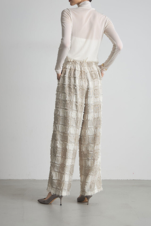 稲垣莉生さん着用】フリンジチェックイージーパンツ