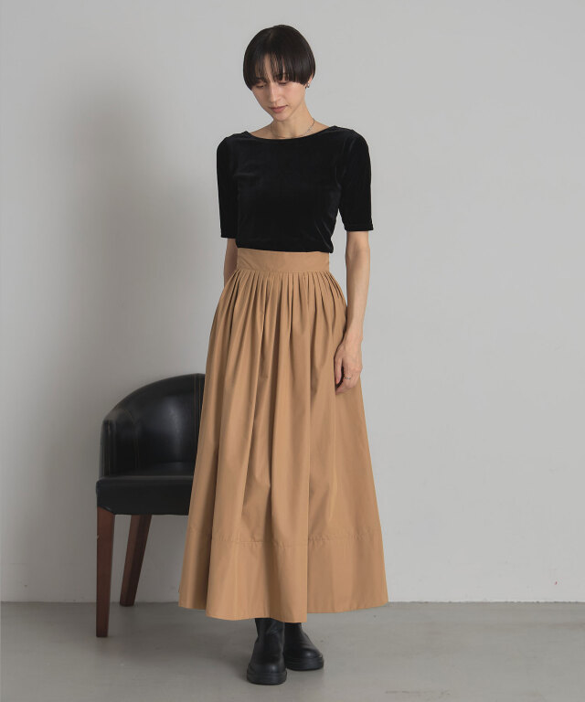 ハーフスリーブベロアトップス