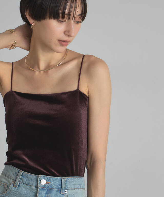 フェアリーグランジ itimi tops キャミソール ベロア レース 森ガール