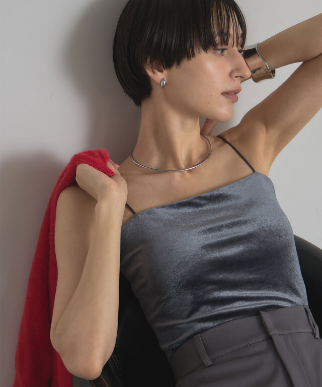 10月27日オフィシャルサイト限定少量再販！カップ付きベロアキャミソール