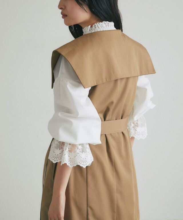 2WAYビックカラートレンチジレワンピース