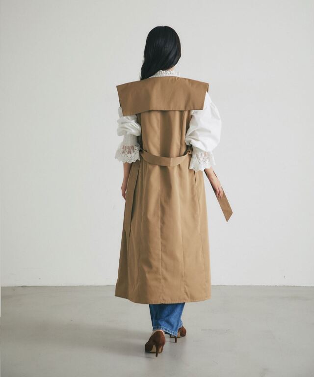 2WAYビックカラートレンチジレワンピース