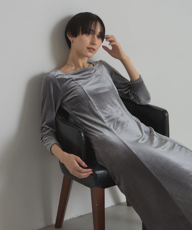 ベロアロングワンピース