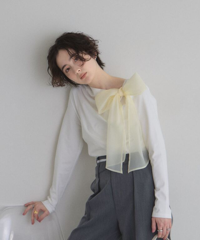 完売 新品 ビッグリボンカットソー 裾リボンタックスリーブコットンカットソー | PICCIN (ピッチン) 公式通販