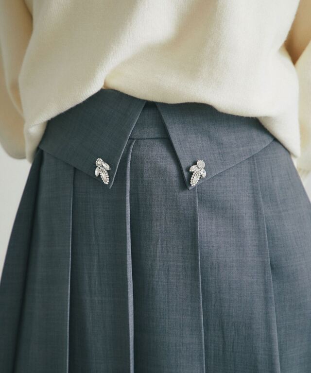 ビジュ付きプリーツスカート