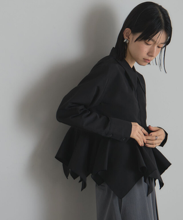 ランダムフリルシャツ