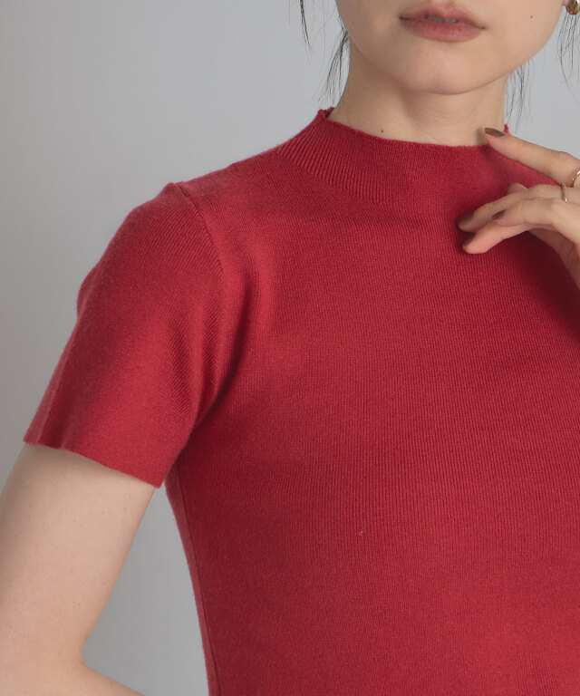 ハイネックショートスリーブニット