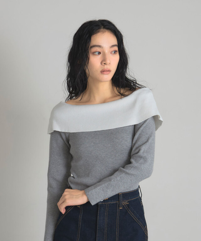 おかか*無言取引 ヨージヤマモト オフショルダー 7分丈ニット ヨウジヤマモト 21AW フラワークルーネックニット再入荷 | HUES 福岡