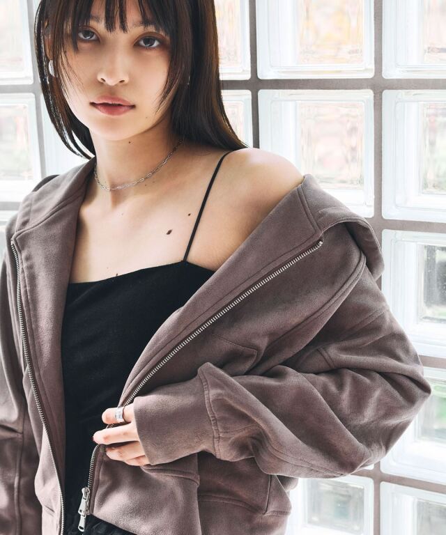 11月2日WEB限定再販！スエードポンチステッチデザインパーカー