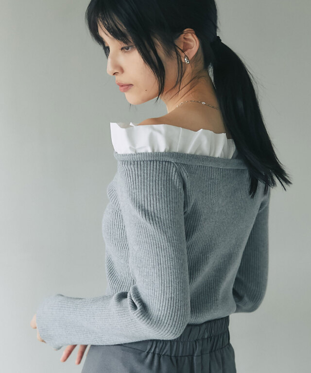 フリルオフショルニット（長袖）