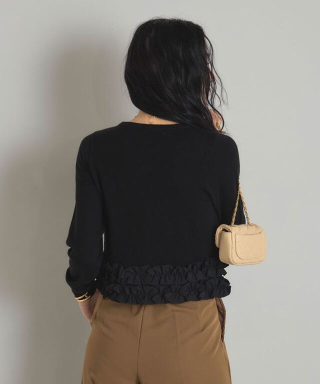 裾フリルカーディガン