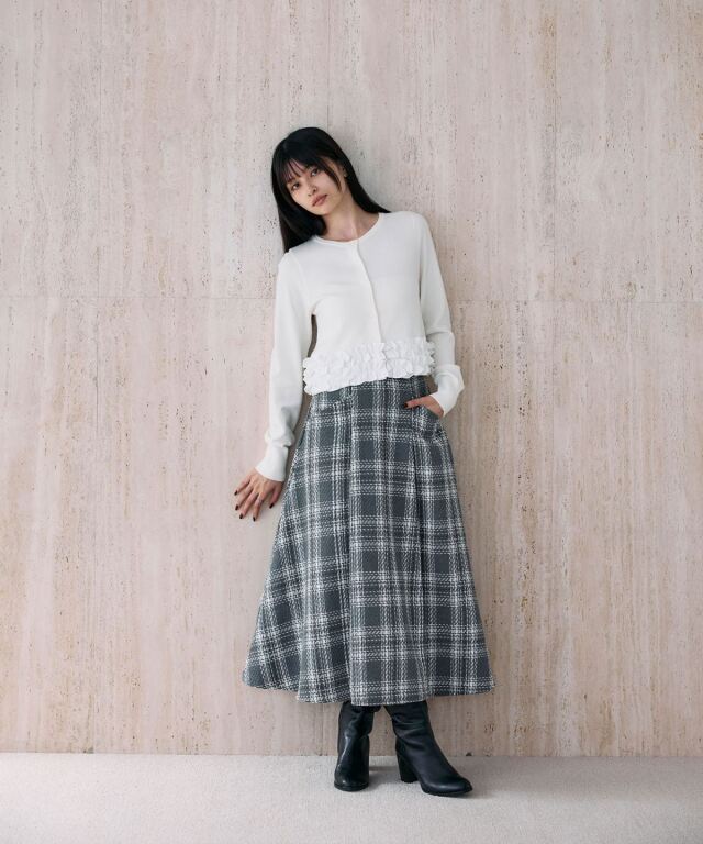裾フリルカーディガン