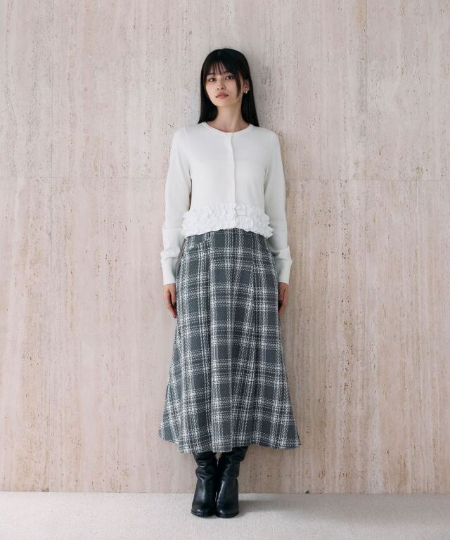 裾フリルカーディガン