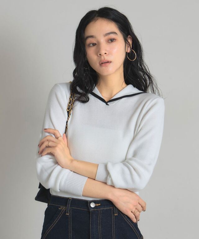 セーラーカラーニット