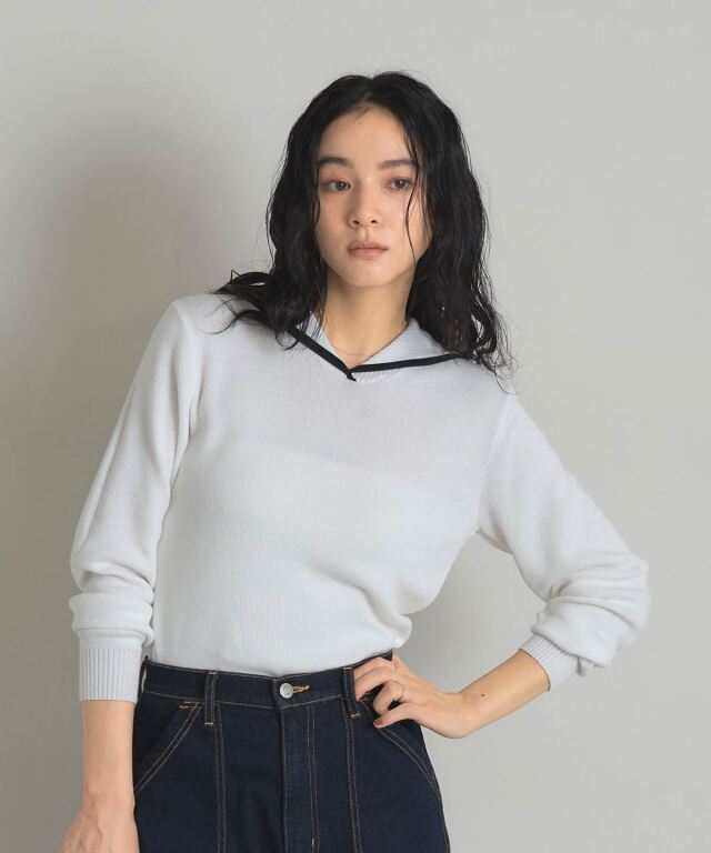 セーラーカラーニット