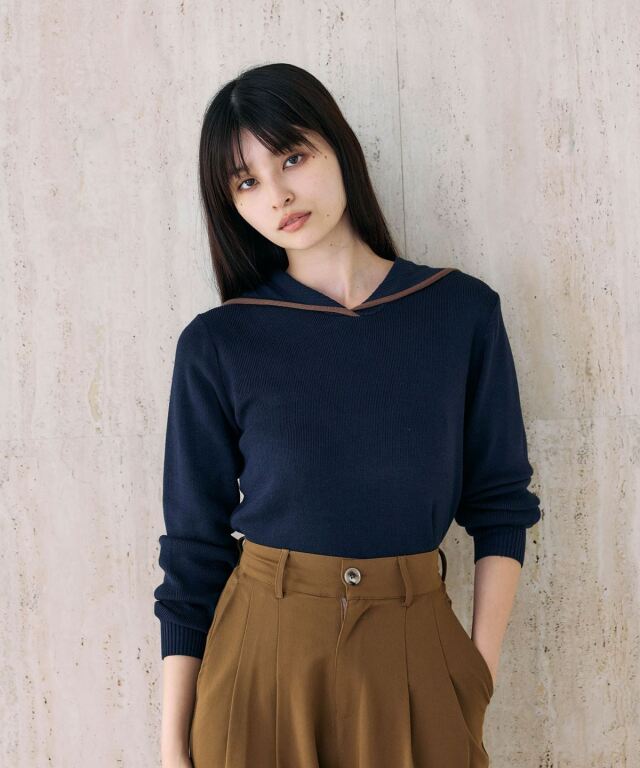 SHIORIページ セーラーカラーニット