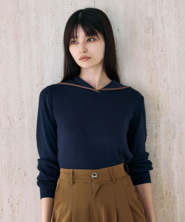 セーラーカラーニット