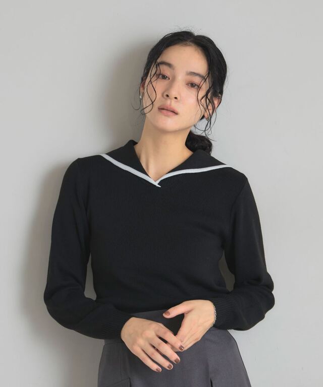 セーラーカラーニット