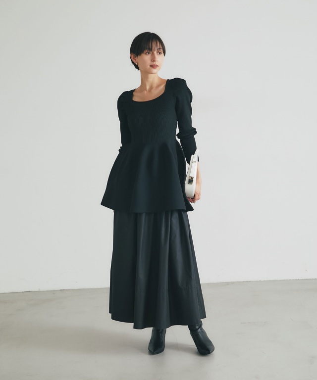 ⭐️ヨウジヤマモト黒のVネック長袖ニットチュニック⭐️ ⭐️ヨウジヤマモト黒のVネック長袖ニットチュニック⭐️ V