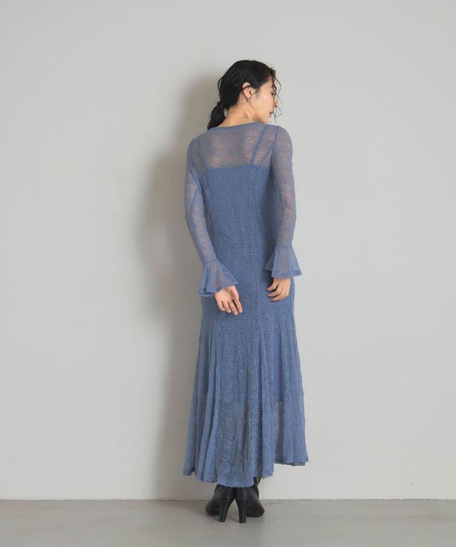 フラワーストレッチレースワンピース