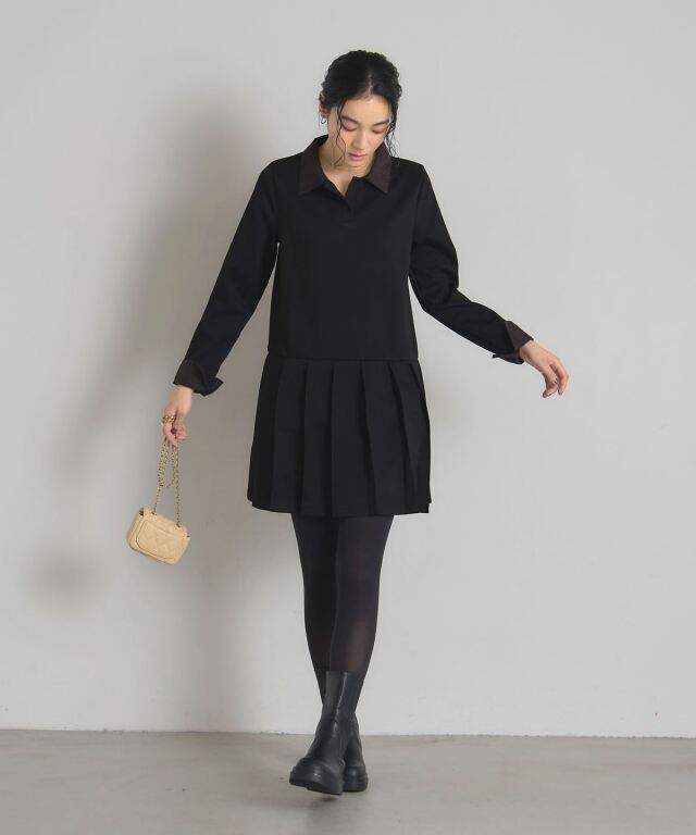 ポンチドッキングプリーツワンピース