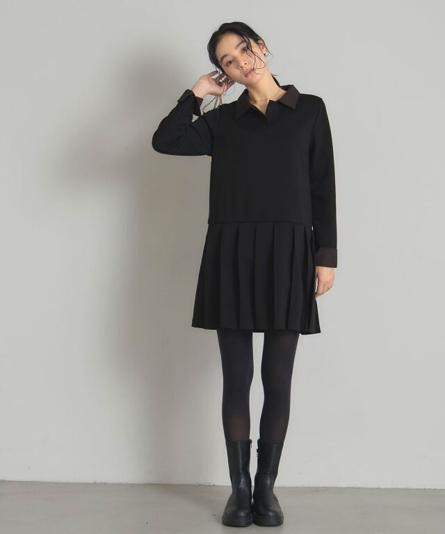 ポンチドッキングプリーツワンピース