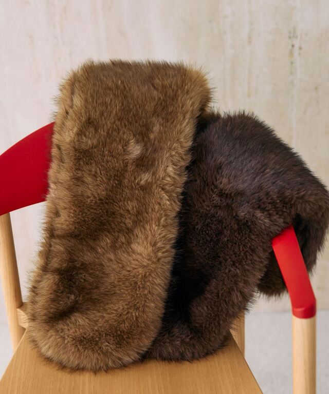 パドカレ ラクーンファー ストール フェイクファーストール